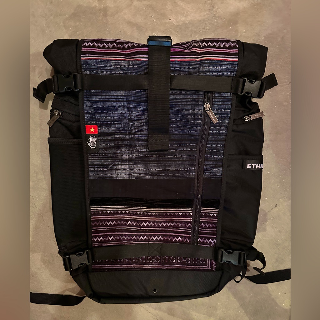 Ethnotek Raja 46 Rolltop Top-Load 46l Large Travel Carry-On Backpack Blue Black
